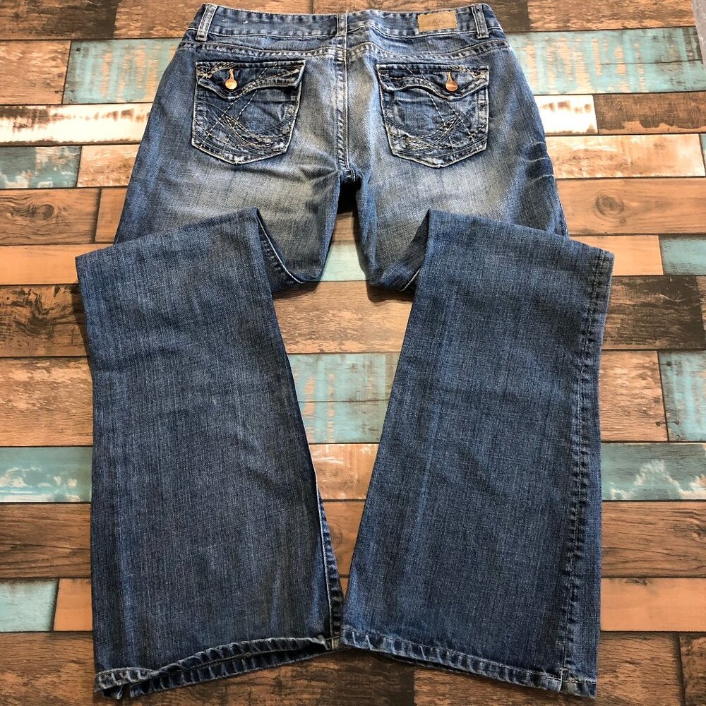 Madison Denim Co Jeans Low Rise Flare Blue Womens Size 7/8